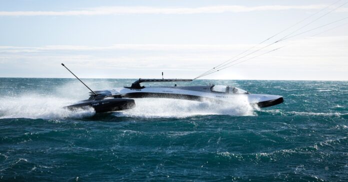 Kite-Powered Sailboat Nears Speed Record